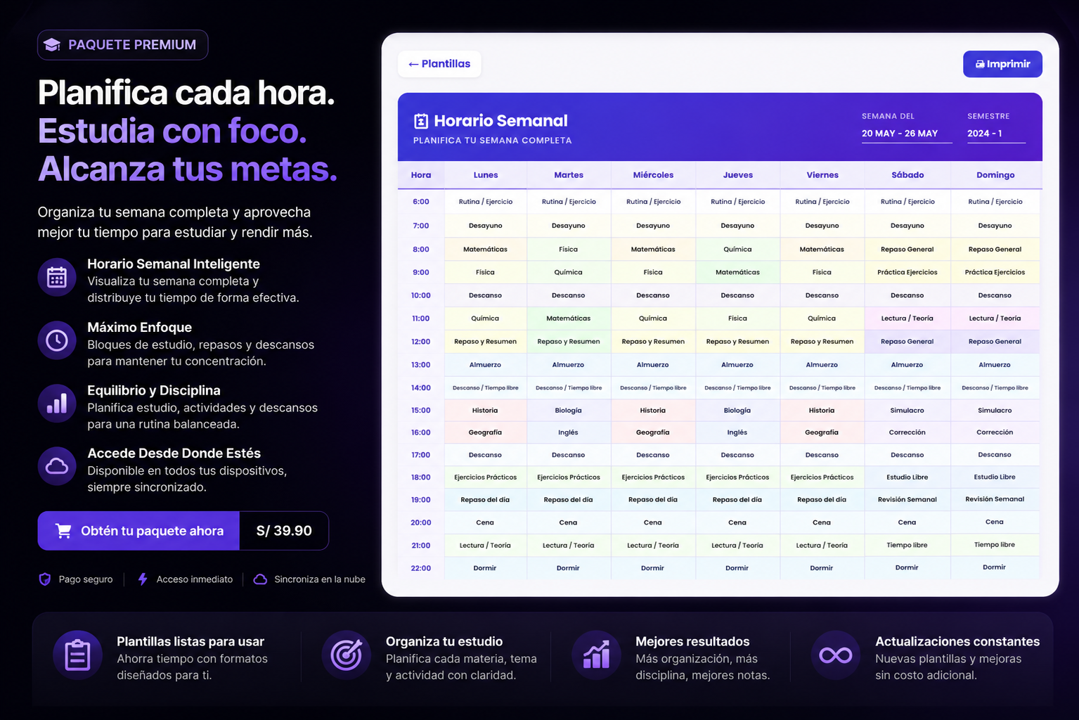 Horario Semanal Inteligente